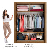 Placard Soltero Denver 2 Puertas Corredizas Marrón/Blanco