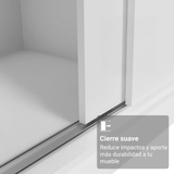 Placard Matrimonial con Patas 180 cm 3 Puertas Reno Blanco