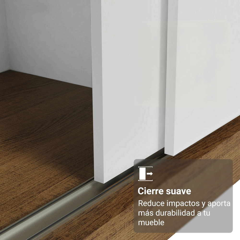 Placard Matrimonial con Patas 180 cm 3 Puertas con Espejos Reno Marrón/Blanco
