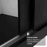 Placard Matrimonial con Patas 180 cm 3 Puertas con 3 Espejos Reno Negro