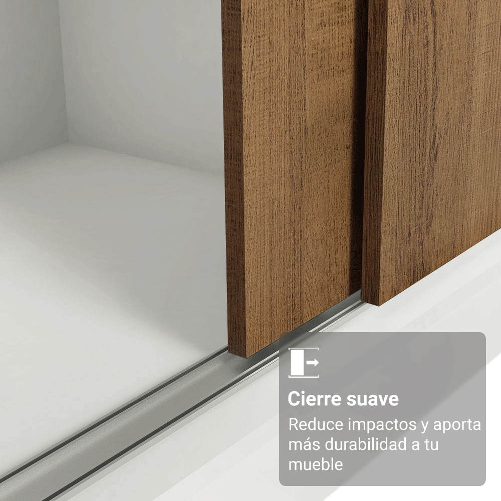 Placard Matrimonial con Patas 180 cm 3 Puertas con Espejos Reno Blanco/Marrón