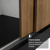 Placard Matrimonial con Patas 180 cm 3 Puertas con Espejos Reno Negro/Marrón