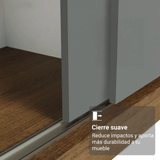 Placard Matrimonial con Patas 180 cm 3 Puertas con Espejos Reno Marrón/Gris