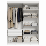 Closet Abierto Madesa Venus 121 cm con 2 Cajones, Perchero y 5 Estantes Blanco
