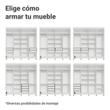 Placard Closet con Patas 4 Cajones 216cm Blanco Venus Madesa