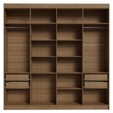 Placard Matrimonial 216 cm Sin Puertas 4 Cajones Venus Marrón