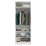 Placard Modular 2 Puertas con Espejo 4 Repisas 1 Perchero Blanco Neo Madesa