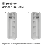 Placard Neo 65 cm 1 Puerta con Patas Modular 5 Nichos Blanco Madesa