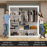 Placard Matrimonial 3 Puertas Corredizas Blanco Nobre