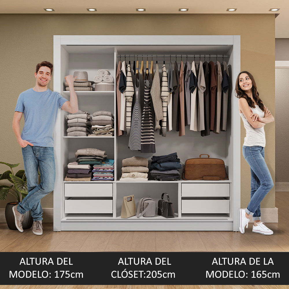 Placard Matrimonial 3 Puertas Corredizas Blanco Sublime Plus