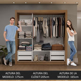 Placard Matrimonial 3 Puertas Corredizas Marrón/Blanco Sublime Plus
