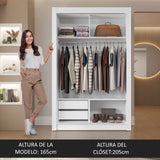 Placard 2 Puertas Corredizas con Espejos 2 Cajones Blanco Vivare
