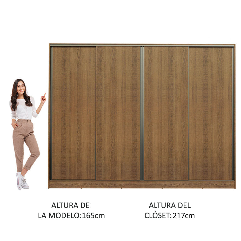 Placard Ropero Casal Madesa Apolo 4 Puertas Corredizas Marrón