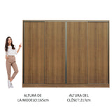 Placard Ropero Casal Madesa Apolo 4 Puertas Corredizas Marrón