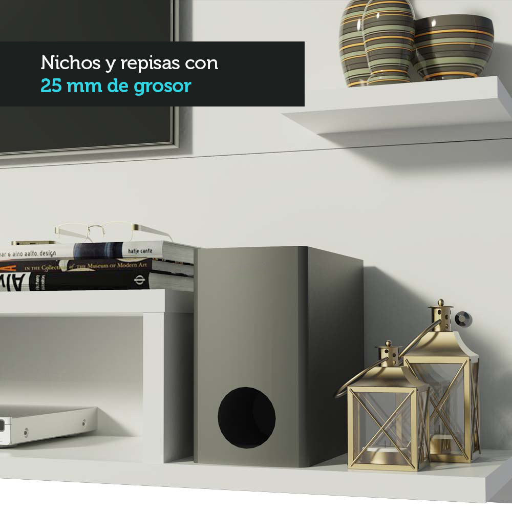 Panel de TV Hasta 60 Pulgadas 180 cm Blanco Alfa Madesa