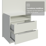 Respaldo de cama extensible Madesa con 2 Mesas de Luz Blanco