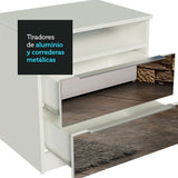 Mesa de Luz Madesa 3227 2 Cajones con Espejo Blanco