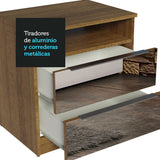 Mesa de Luz Madesa 3227 2 Cajones con Espejo Marrón
