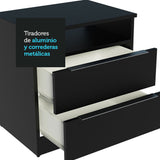 Mesa de luz 3227 con 2 cajones, Negro