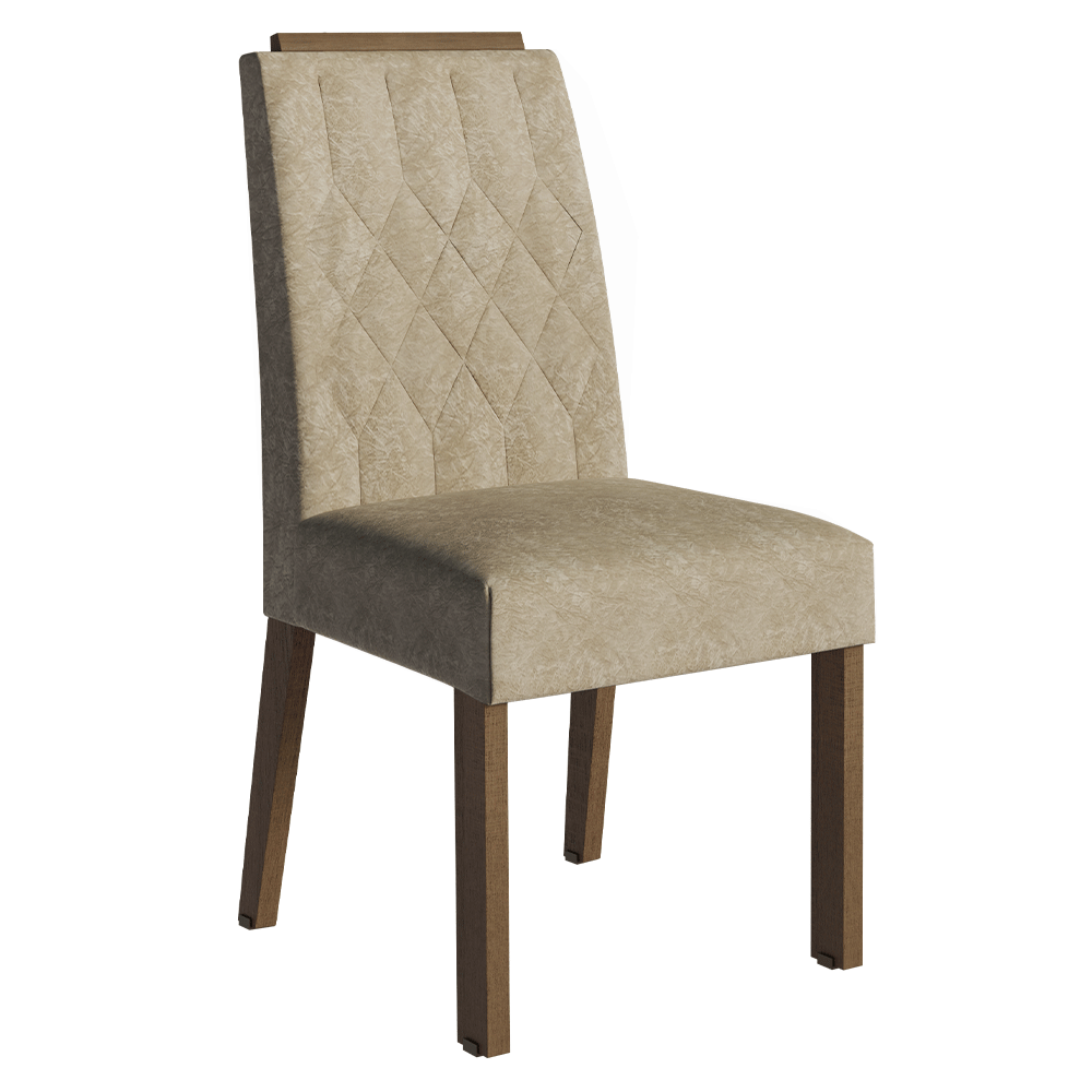 Combo 4 Sillas de Comedor Tapizadas 4254 con Detalle en madera Marrón/Imperial Madesa