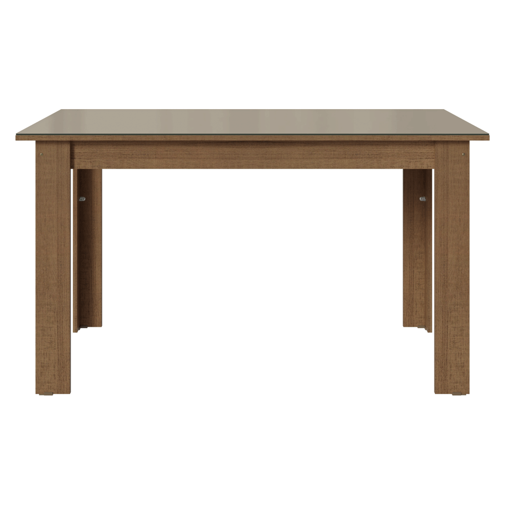 Mesa De Comedor Rectangular con Tapa de Vidrio Marrón/Crema 5231 Madesa
