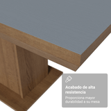 Mesa de Comedor Rectangular Tapa con Borde Biselado Marrón/Gris 5275 Madesa