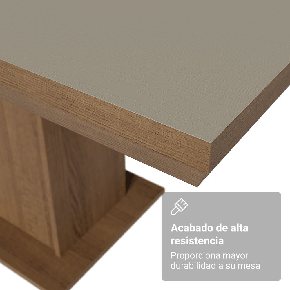 Mesa de Comedor Rectangular Tapa con Borde Biselado Marrón/Crema 5275 Madesa