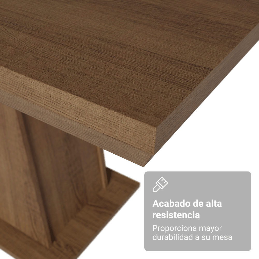 Mesa de Comedor Rectangular Tapa con Borde Biselado Marrón 5364 Madesa