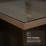 Mesa de Comedor Rectangular Tapa de Vidrio Marrón Tablero de Vidrio 5364 Madesa