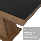 Mesa de Comedor Rectangular Tapa con Borde Biselado Marrón/Negro 5364 Madesa