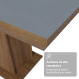 Mesa de Comedor Rectangular Tapa con Borde Biselado Marrón/Gris 5364 Madesa