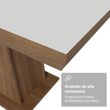 Mesa de Comedor Rectangular Tapa con Borde Biselado Marrón/Blanco 5364 Madesa