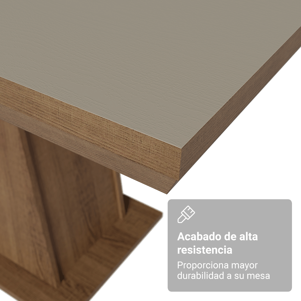 Mesa de Comedor Rectangular Tapa con Borde Biselado Marrón/Crema 5364 Madesa