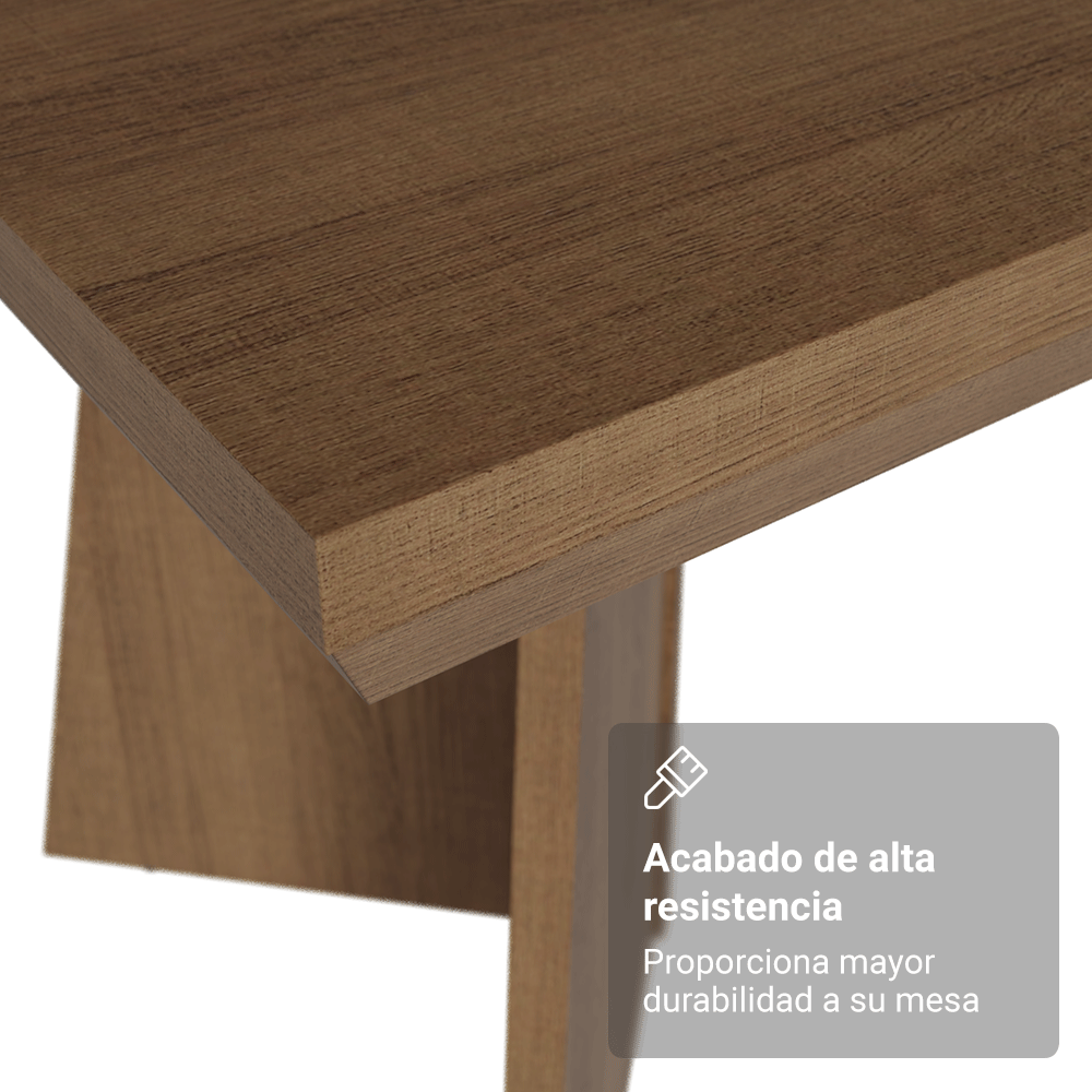 Mesa de Comedor Rectangular Tapa con Borde Biselado Marrón 5389 Madesa
