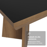Mesa de Comedor Rectangular Tapa con Borde Biselado Marrón/Negro 5389 Madesa
