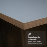 Mesa de Comedor Rectangular con Tapa de Madera 5389 Marrón/Gris
