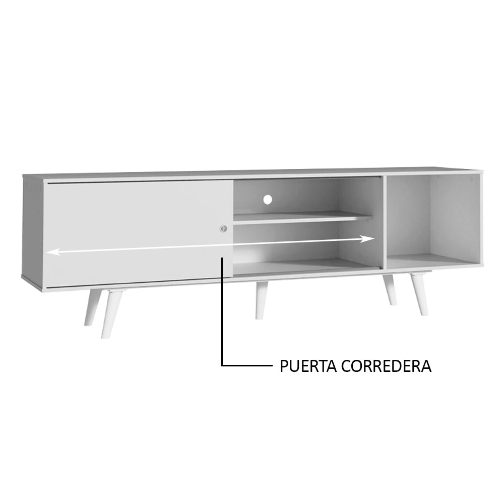Rack para TV Madesa Dubai hasta 65 Pulgadas con patas Blanco