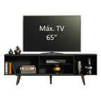 Rack para TV hasta 65 Pulgadas 160 cm con Patas Dubai Negro/Marrón Madesa