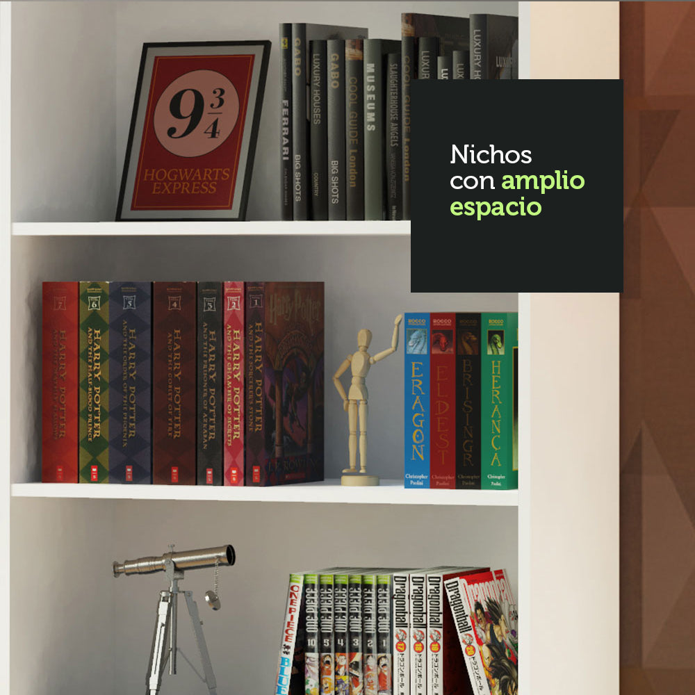 Biblioteca Organizador Madesa 6908 con 6 Nichos Blanco