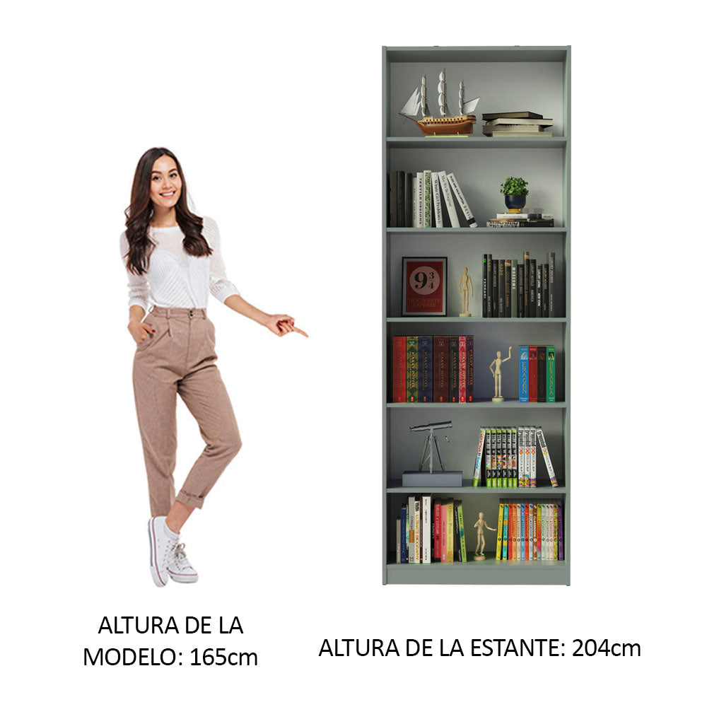 Biblioteca Organizador Madesa 6908 con 6 Nichos Gris