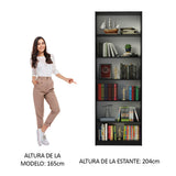 Biblioteca Organizador Madesa 6908 con 6 Nichos Negro