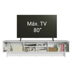 Rack para TV hasta 80 Pulgadas 218 cm 2 Puertas Blanco/Crema Vik Madesa