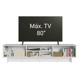 Rack para TV hasta 80 Pulgadas 218 cm 2 Puertas Blanco/Negro Agata Madesa