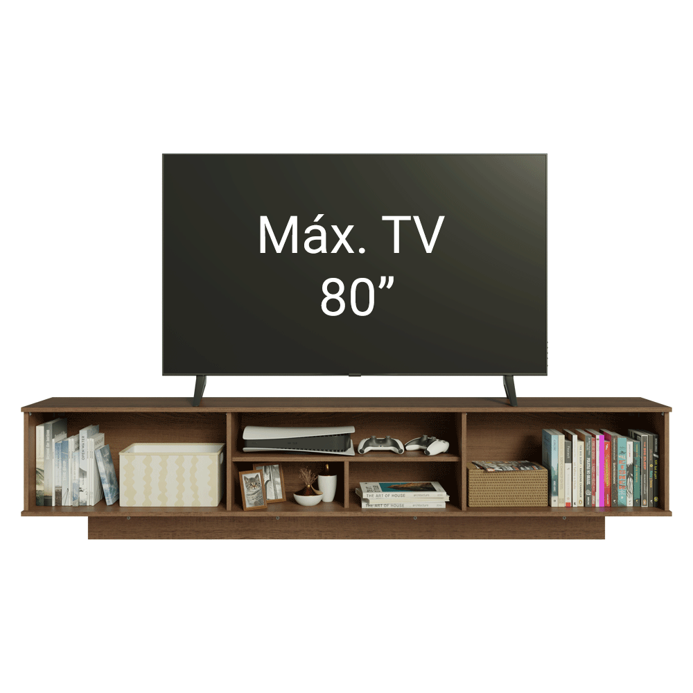Rack Flotante para TV hasta 80 Pulgadas 218 cm 2 Puertas Marrón/Crema Agata Madesa