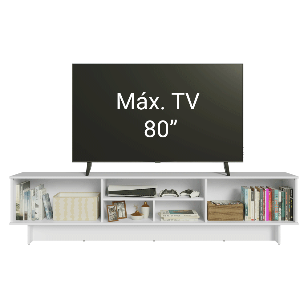 Rack para TV hasta 80 Pulgadas 218 cm 2 Puertas Blanco/Azul Vik Madesa