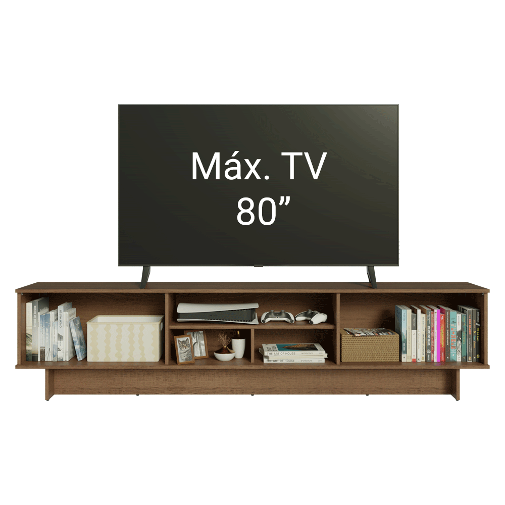 Rack para TV hasta 80 Pulgadas 218 cm 2 Puertas Marrón/Verde Vik Madesa