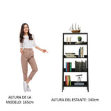 Mueble Biblioteca Librero con 4 Niveles Negro