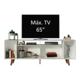 Rack para TV hasta 65 Pulgadas Madesa Cancun con Patas Blanco/Marrón