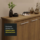 Aparador Vajillero para Comedor 3 Puertas Marrón