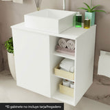 Bajo Mesada con Espejo para Baño 60 cm Blanco Madesa
